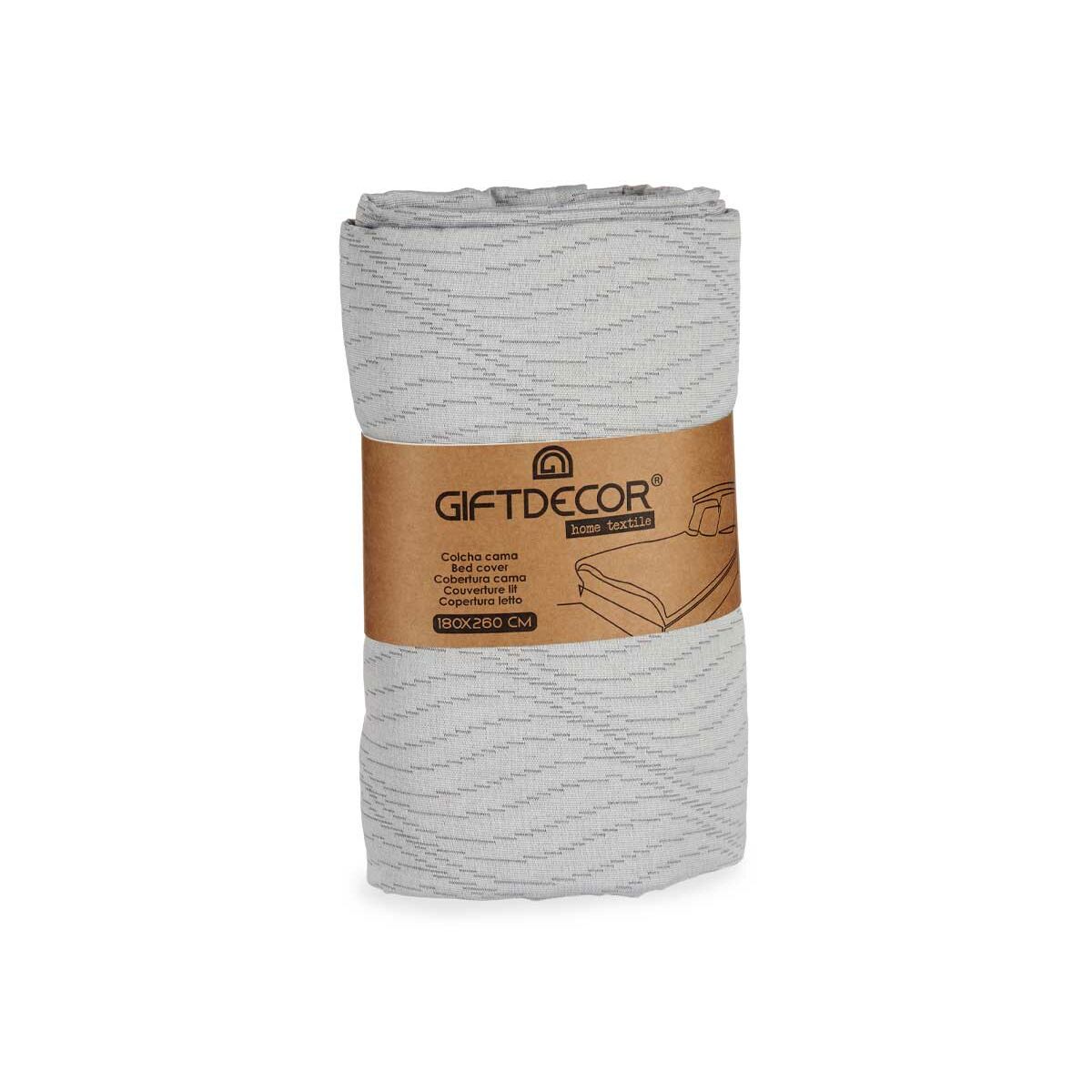 Couvre-lit Gift Decor Gris 180 x 260 cm (4 Unités)